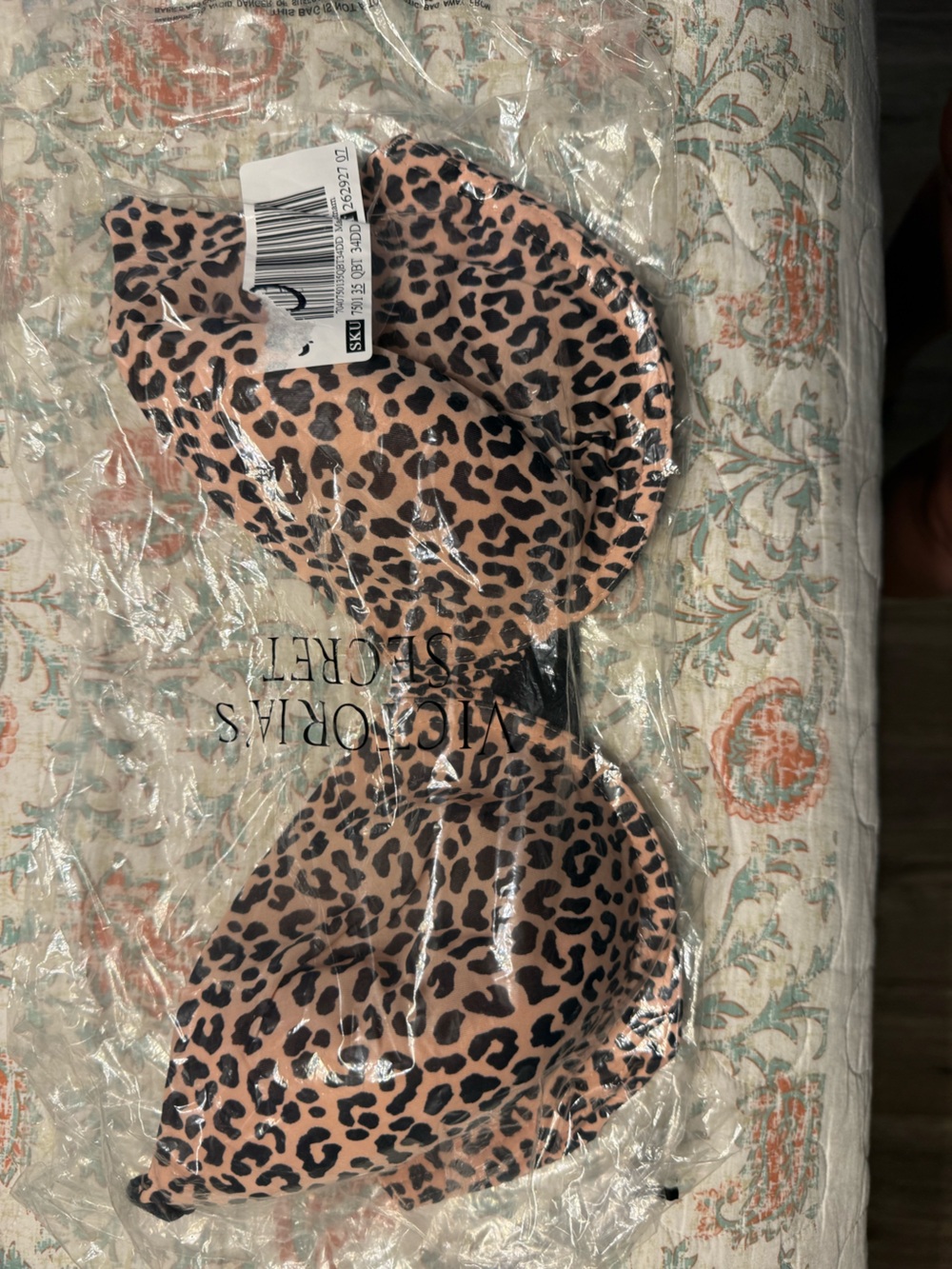 Victoria's Secret Leopard Print Strapless Adhesive Bra - Pink/Black